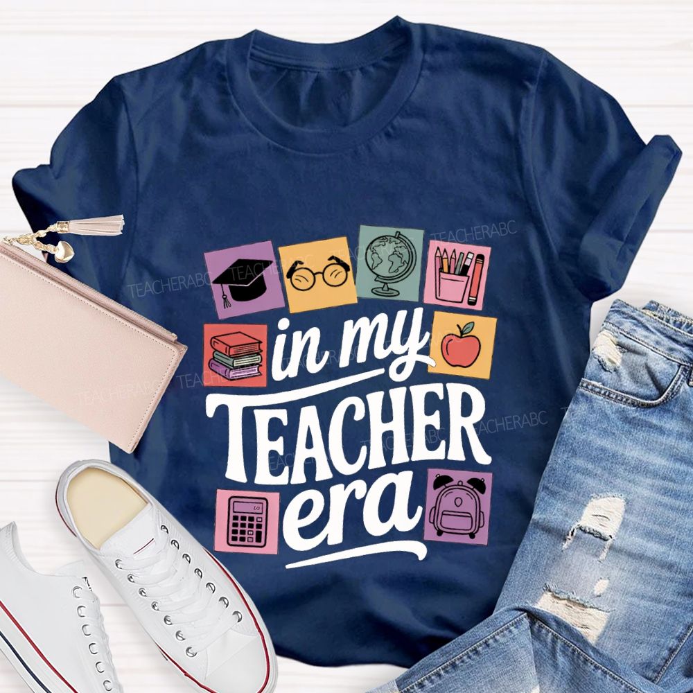 In My Teacher Era And Office Supplies Teacher T-shirt