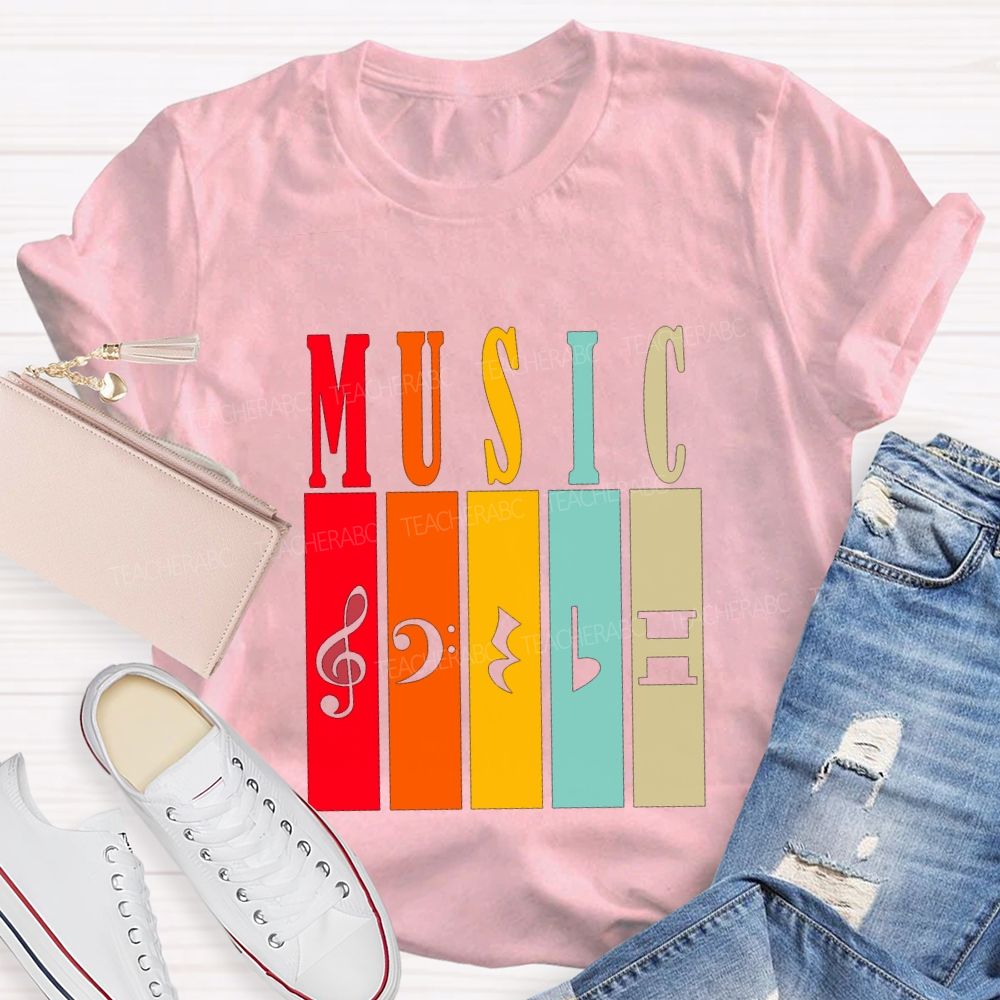 Music Teacher Musical Notes And Instruments Teacher T-shirt
