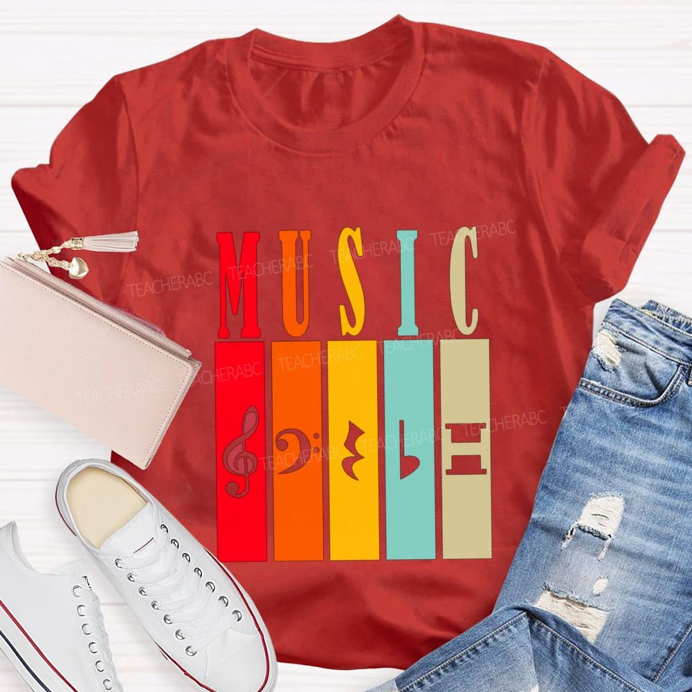 Music Teacher Musical Notes And Instruments Teacher T-shirt