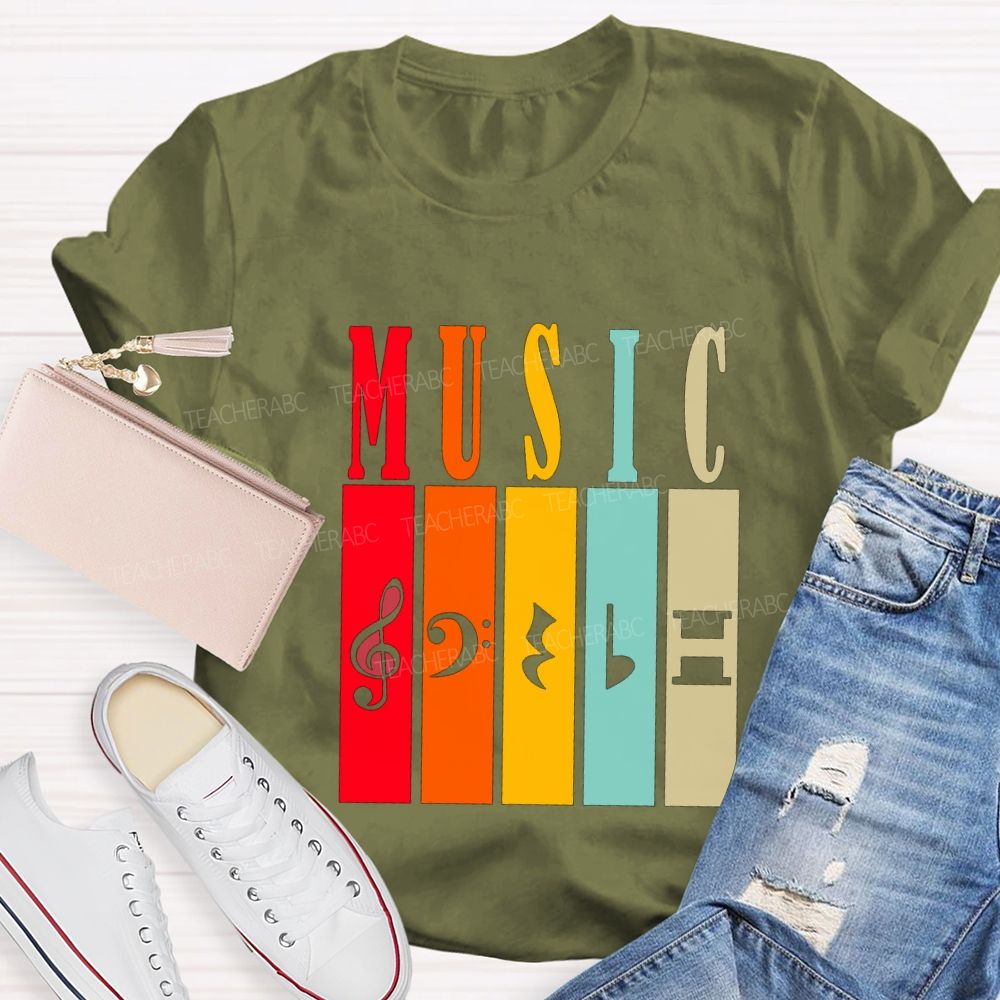 Music Teacher Musical Notes And Instruments Teacher T-shirt