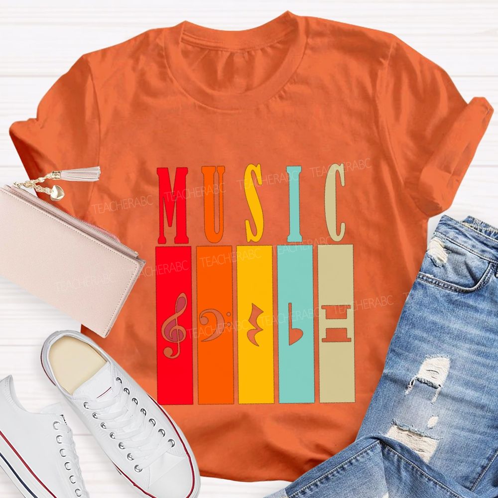 Music Teacher Musical Notes And Instruments Teacher T-shirt