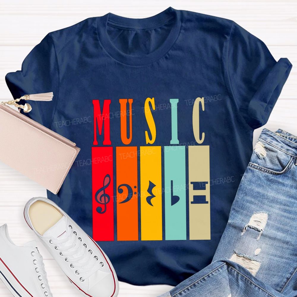 Music Teacher Musical Notes And Instruments Teacher T-shirt