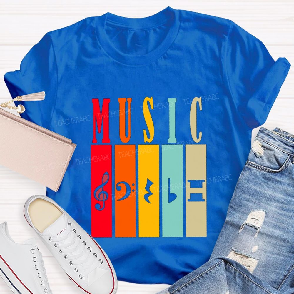 Music Teacher Musical Notes And Instruments Teacher T-shirt