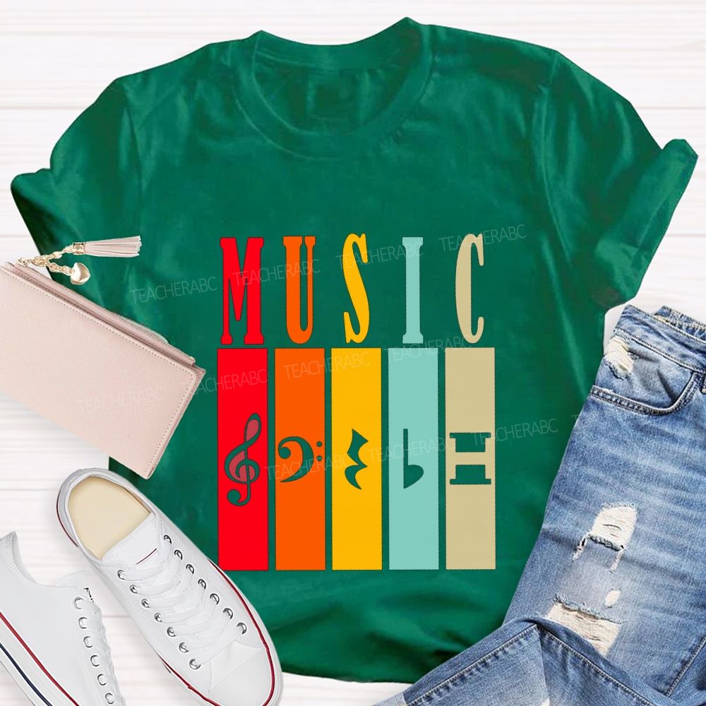 Music Teacher Musical Notes And Instruments Teacher T-shirt