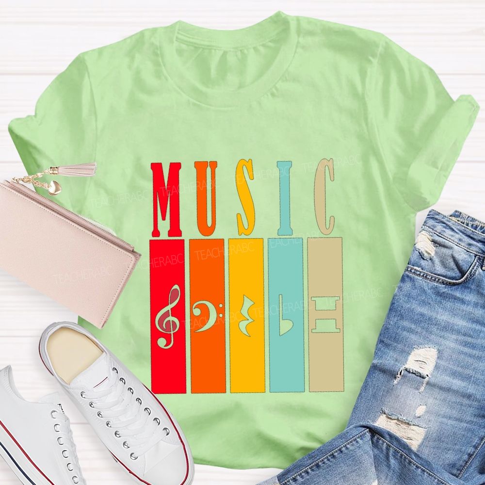 Music Teacher Musical Notes And Instruments Teacher T-shirt