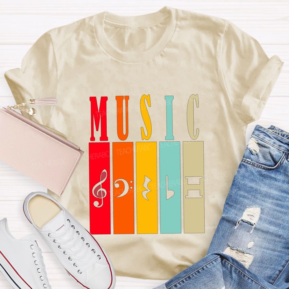 Music Teacher Musical Notes And Instruments Teacher T-shirt
