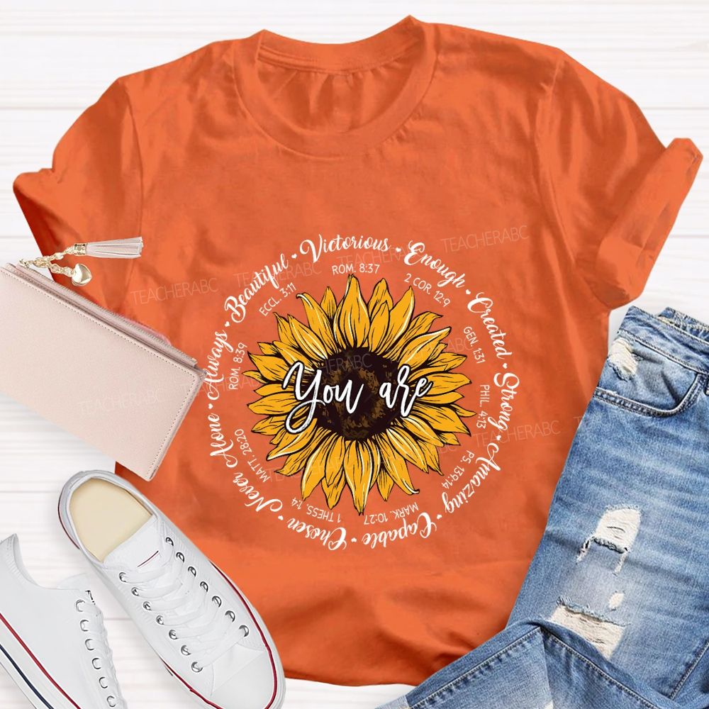 You Are Beautiful Victorious Enough Created Amazing Chosen Teacher T-shirt