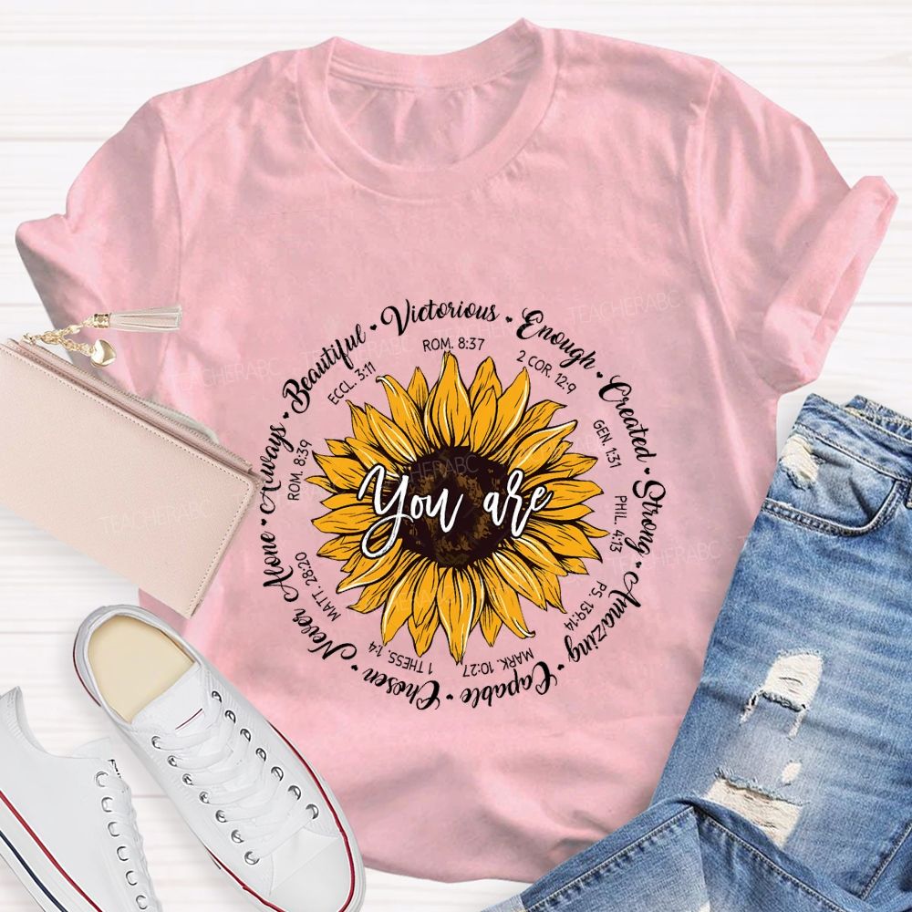 You Are Beautiful Victorious Enough Created Amazing Chosen Teacher T-shirt
