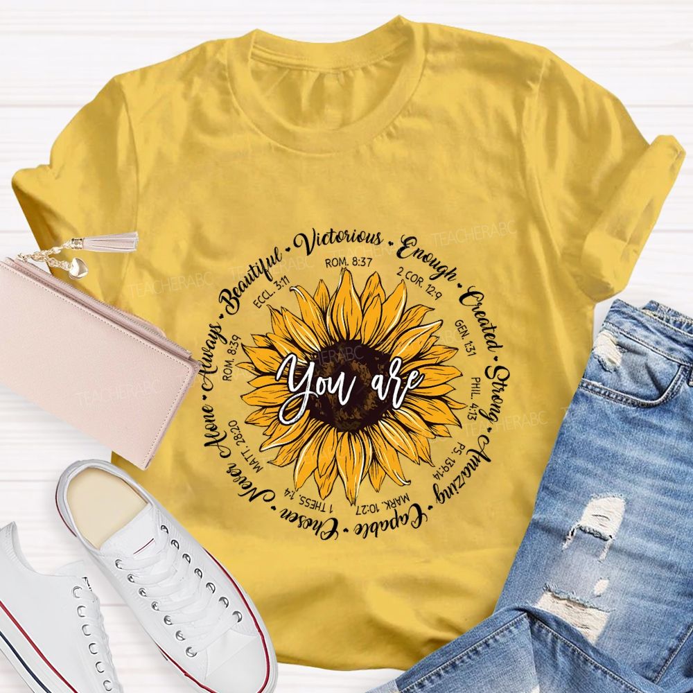 You Are Beautiful Victorious Enough Created Amazing Chosen Teacher T-shirt