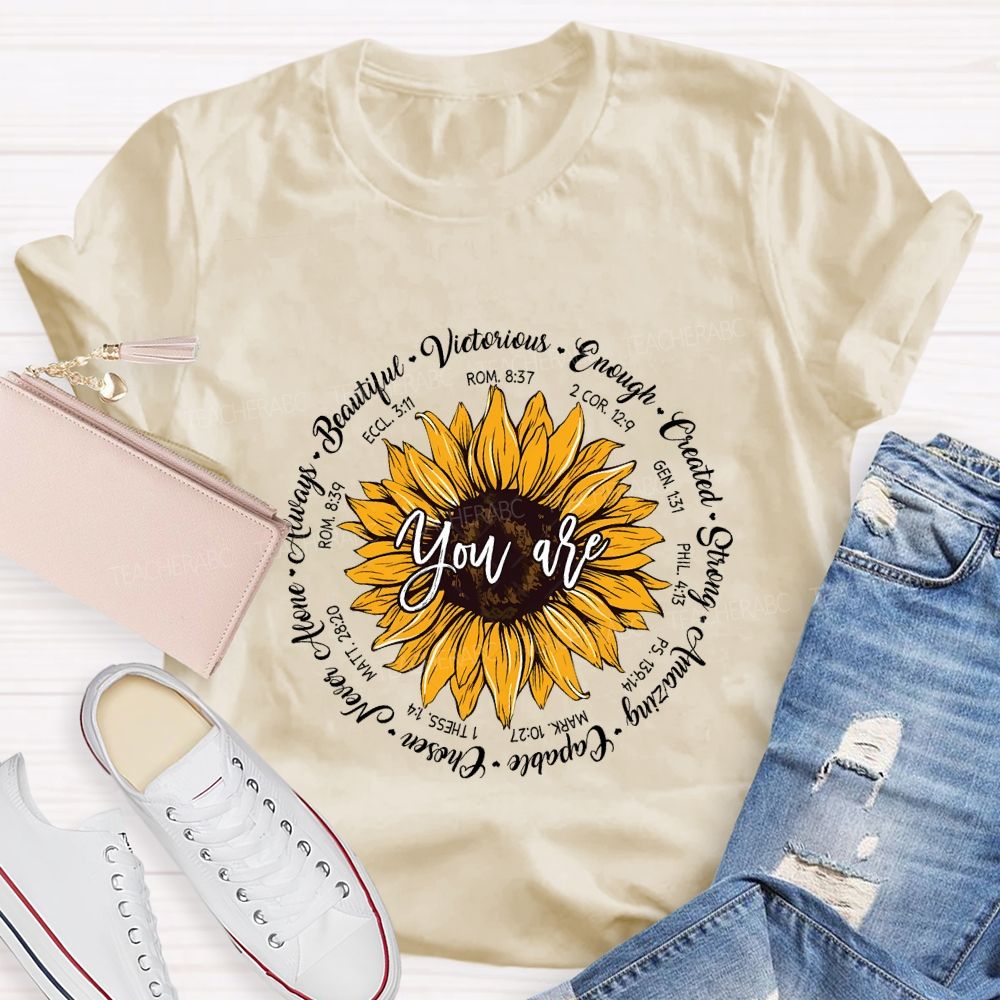 You Are Beautiful Victorious Enough Created Amazing Chosen Teacher T-shirt