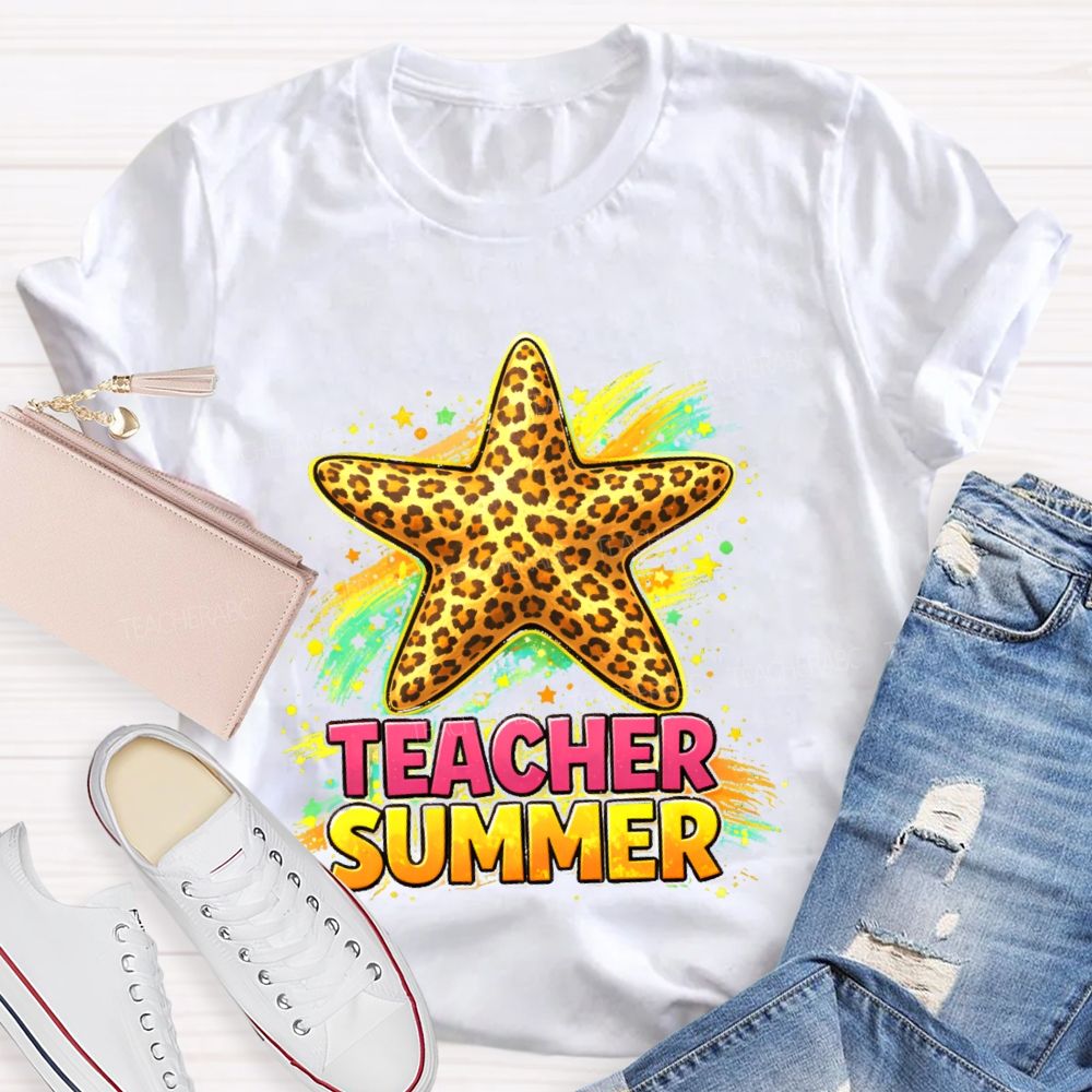 Teacher Summer Starfish  Teacher T-shirt