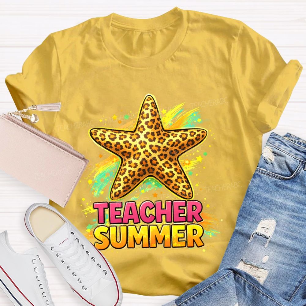 Teacher Summer Starfish  Teacher T-shirt