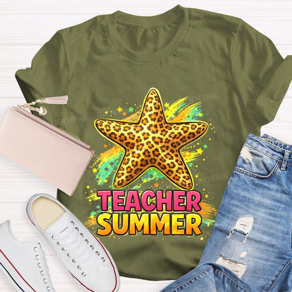 Teacher Summer Starfish  Teacher T-shirt