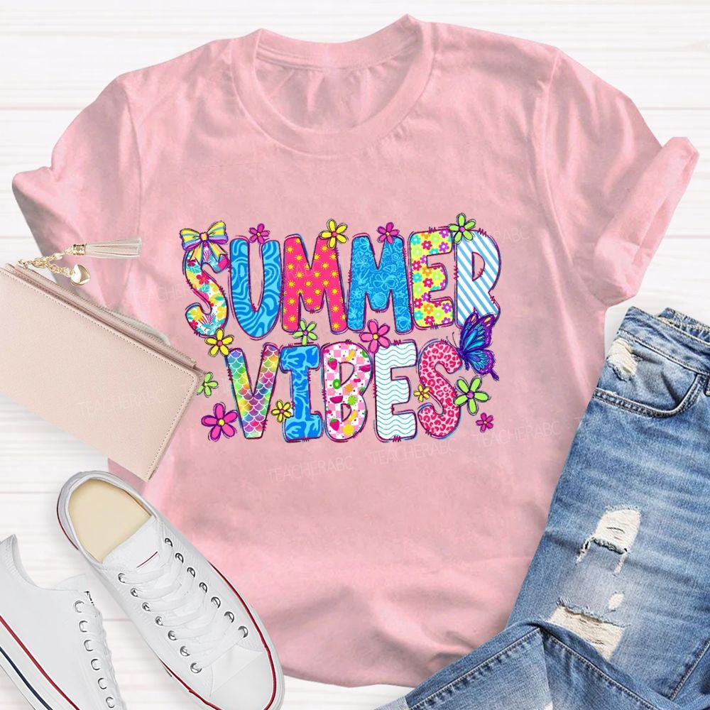 Summer Vibes  Graphics  Teacher T-shirt