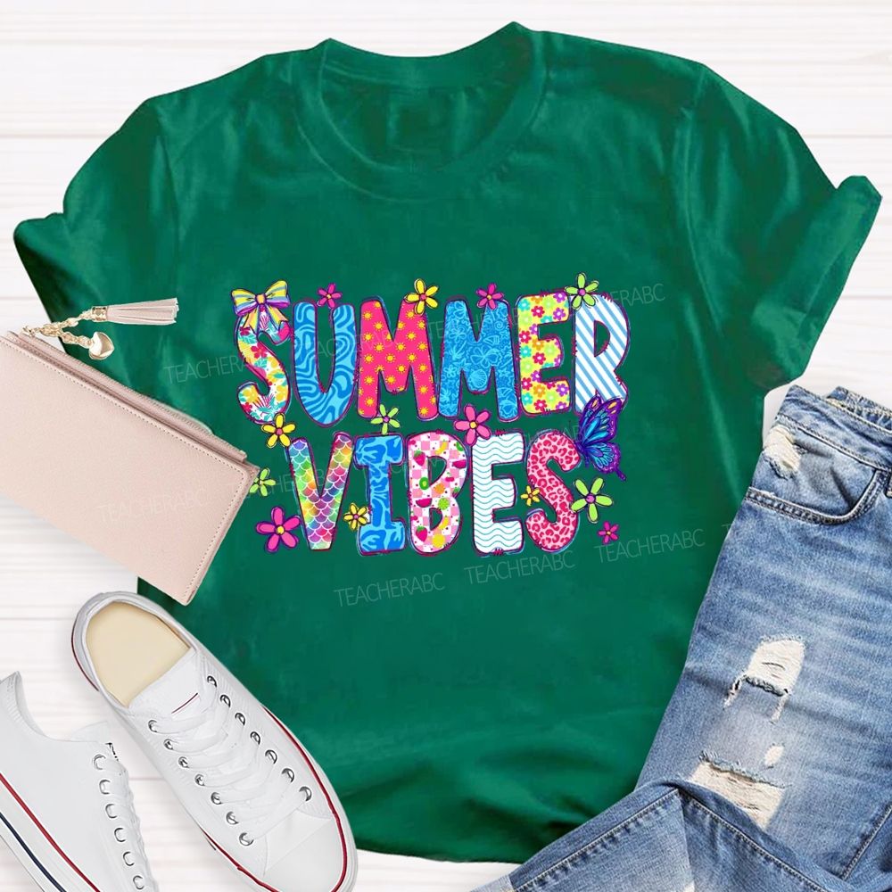 Summer Vibes  Graphics  Teacher T-shirt