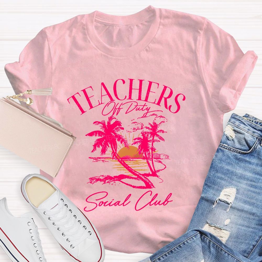 Teachers Off Duty Social Club Pattern  Teacher T-shirt