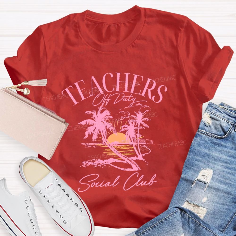Teachers Off Duty Social Club Pattern  Teacher T-shirt