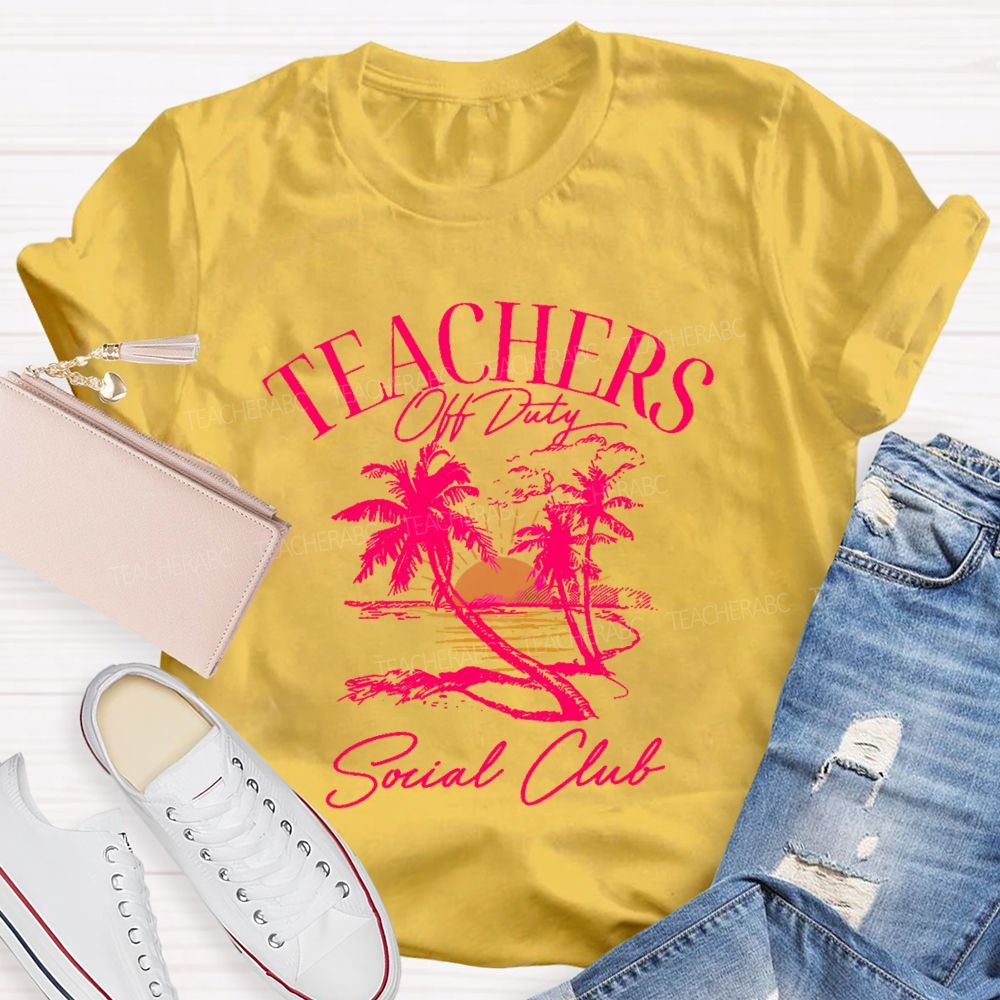 Teachers Off Duty Social Club Pattern  Teacher T-shirt