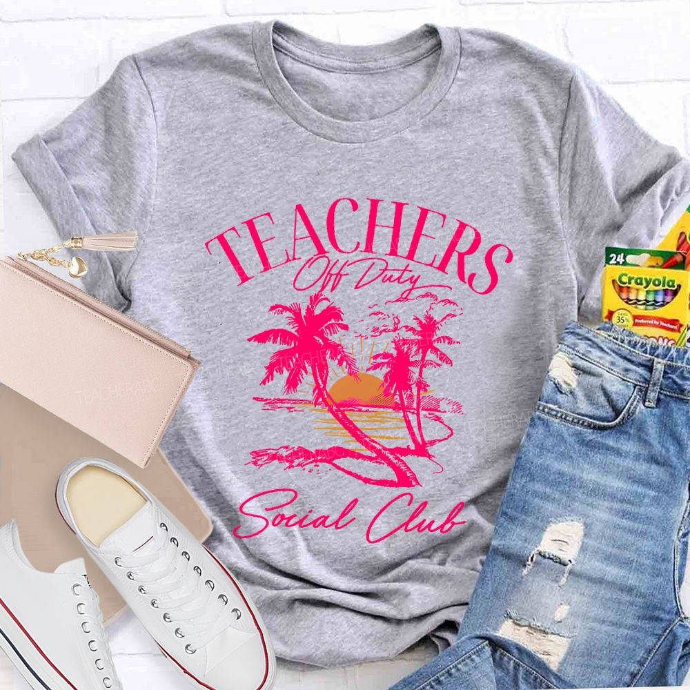 Teachers Off Duty Social Club Pattern  Teacher T-shirt