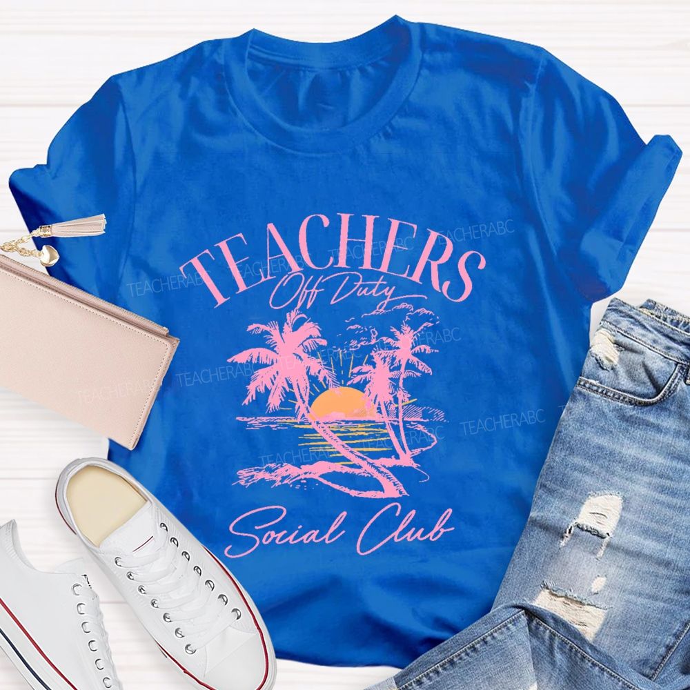 Teachers Off Duty Social Club Pattern  Teacher T-shirt