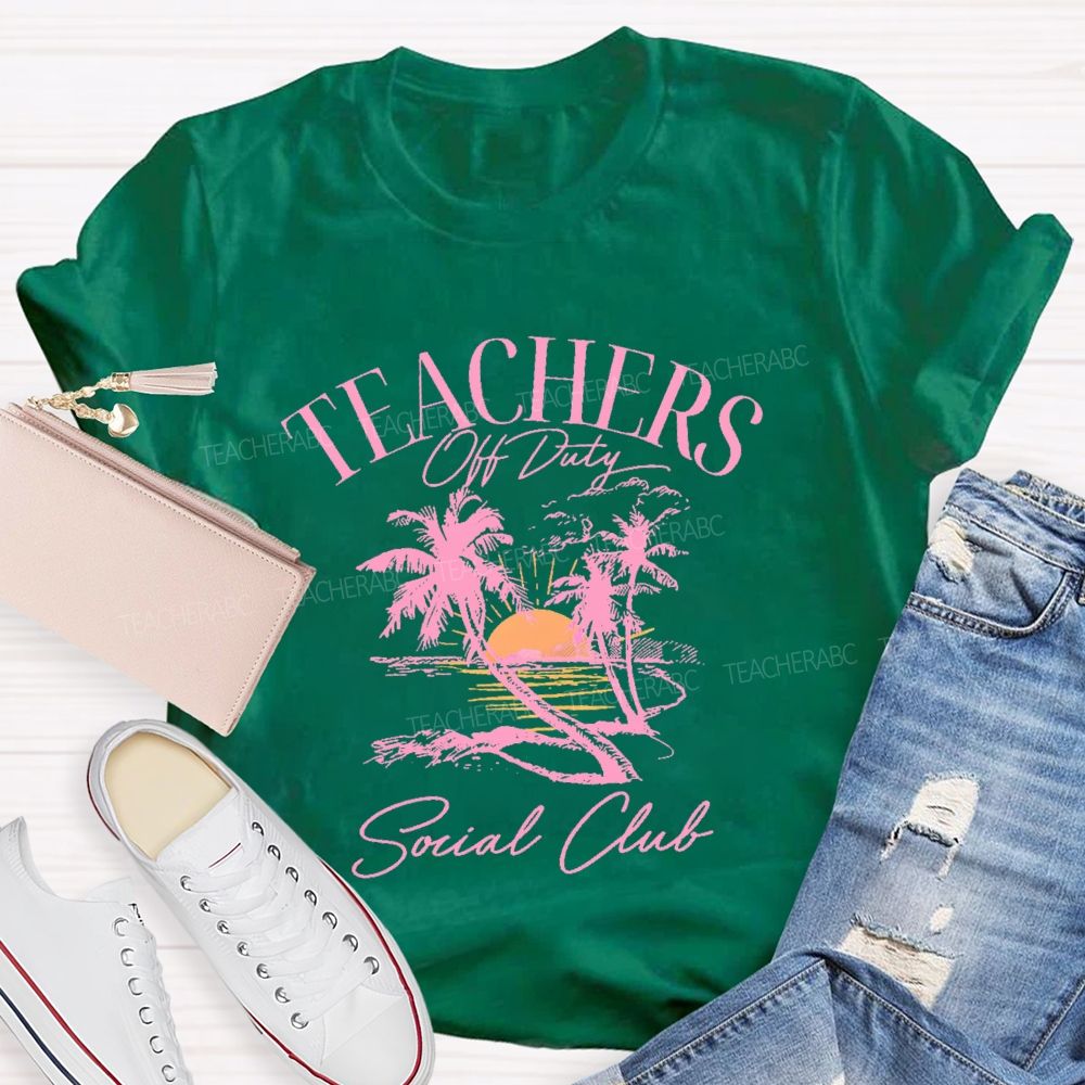 Teachers Off Duty Social Club Pattern  Teacher T-shirt