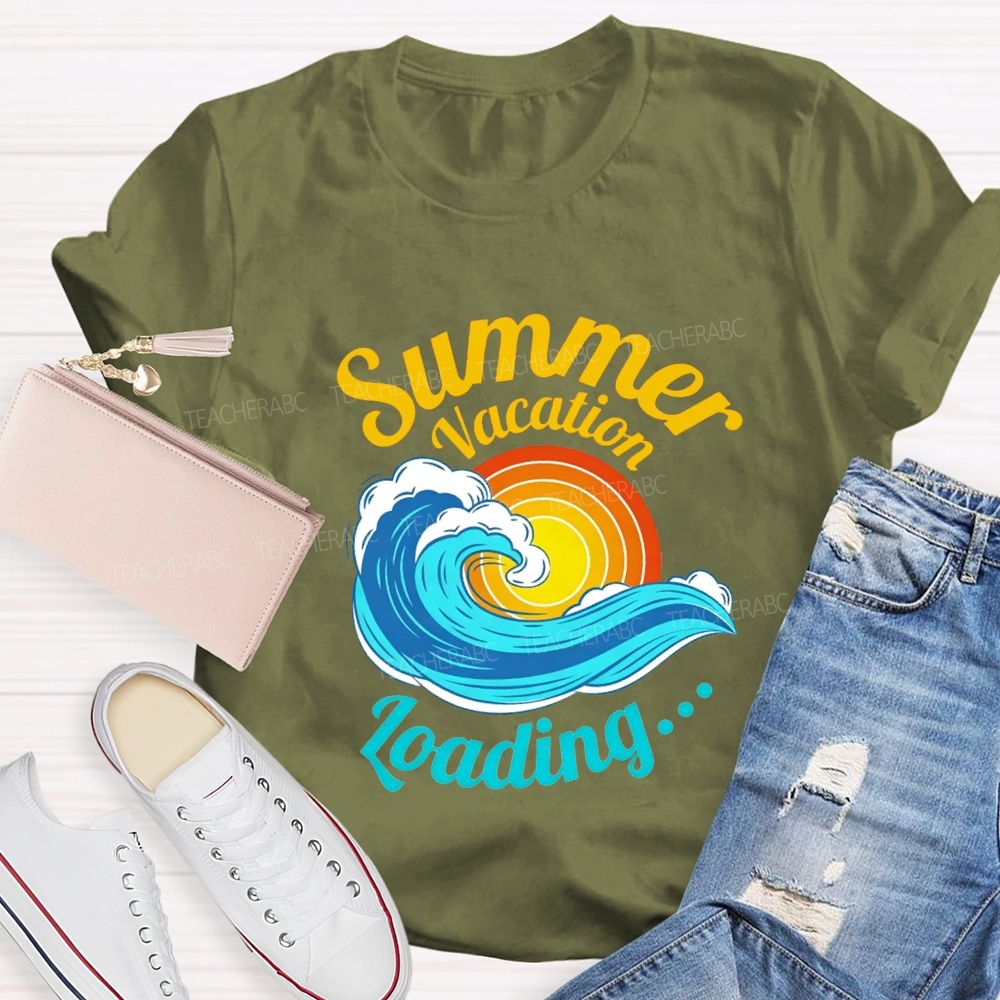 Summer Vacation Loading Teacher T-shirt