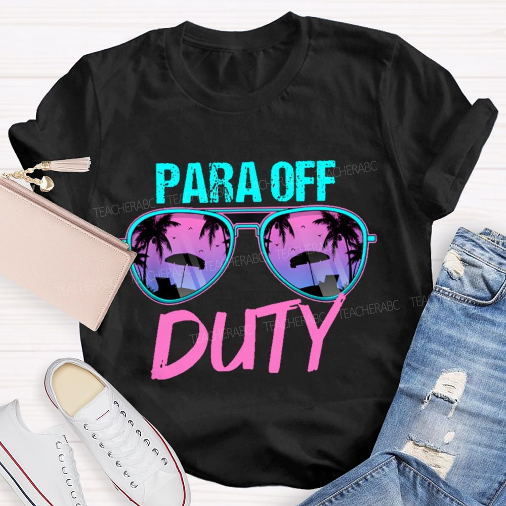 Para Off Duty  Pattern  Teacher T-shirt