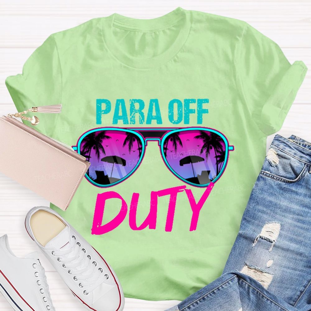 Para Off Duty  Pattern  Teacher T-shirt