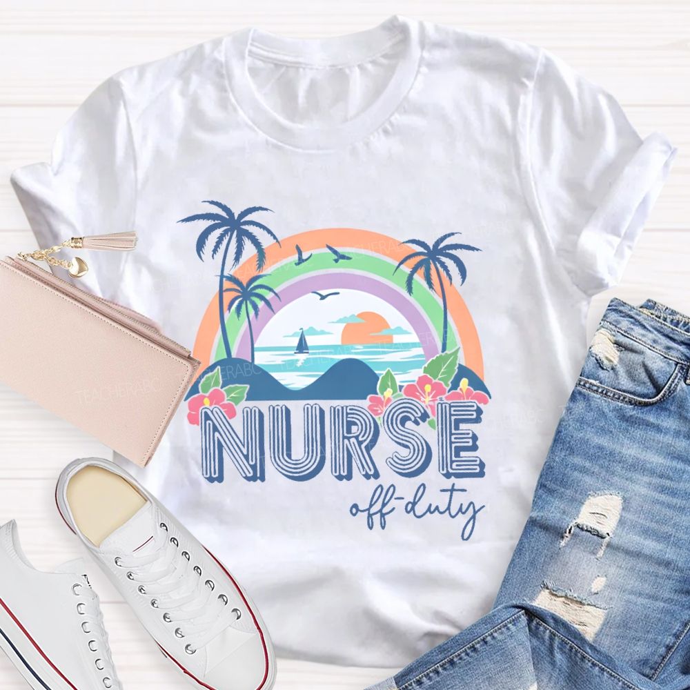 Nurse Off Duty Pattern   Teacher T-shirt