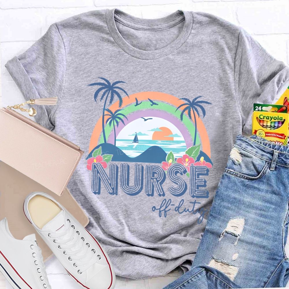 Nurse Off Duty Pattern   Teacher T-shirt