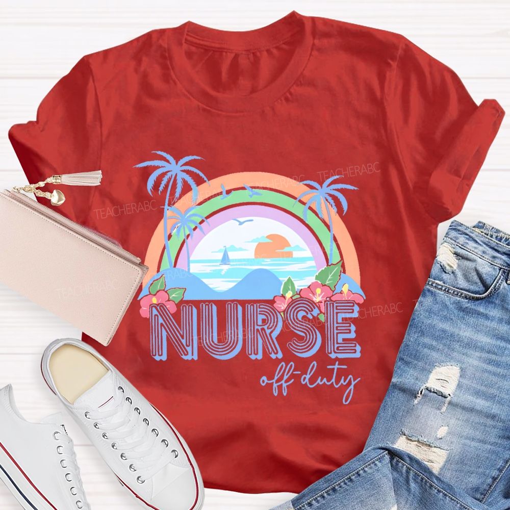 Nurse Off Duty Pattern   Teacher T-shirt