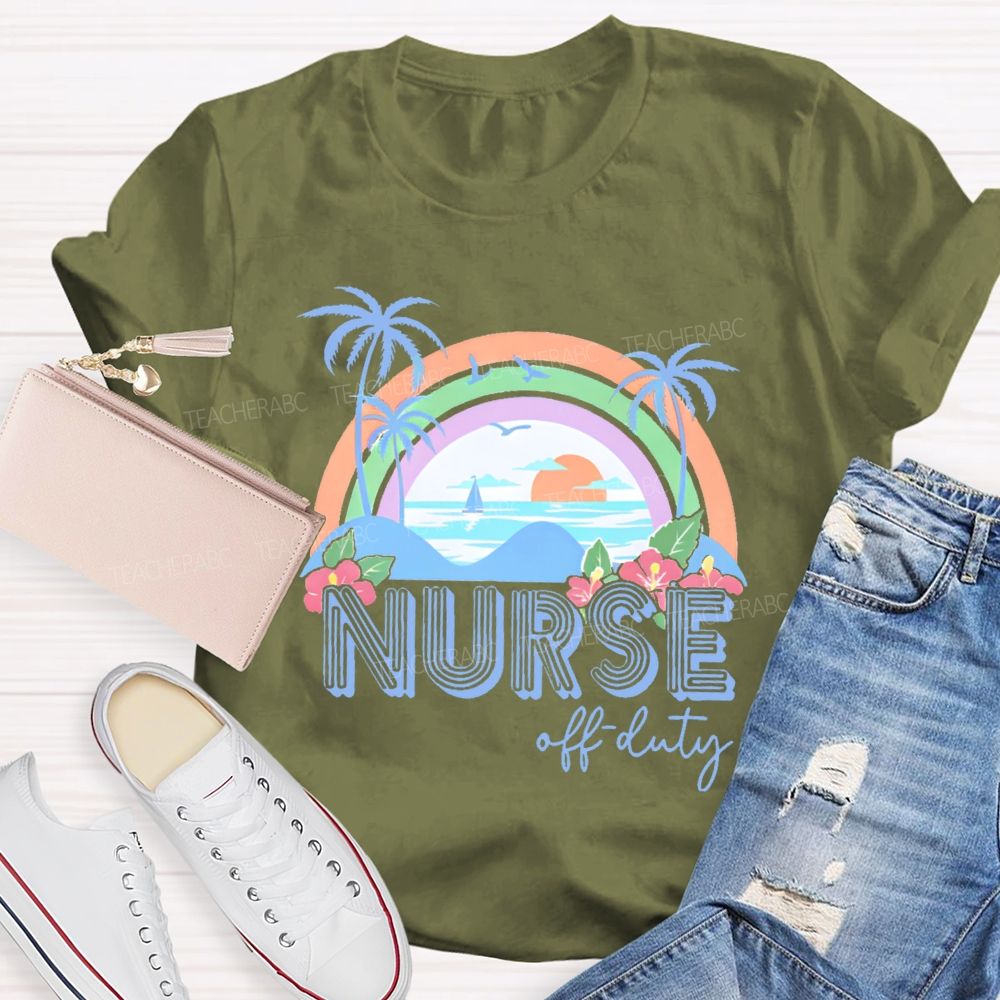 Nurse Off Duty Pattern   Teacher T-shirt