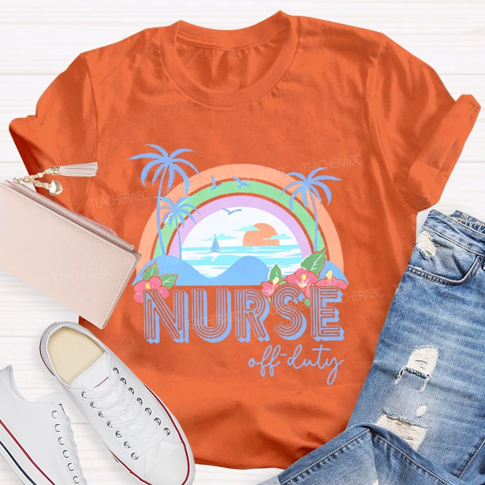 Nurse Off Duty Pattern   Teacher T-shirt