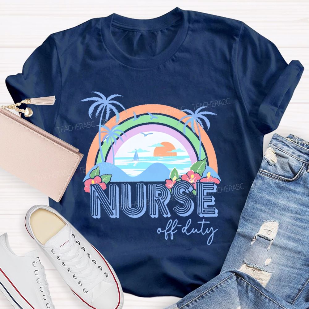 Nurse Off Duty Pattern   Teacher T-shirt