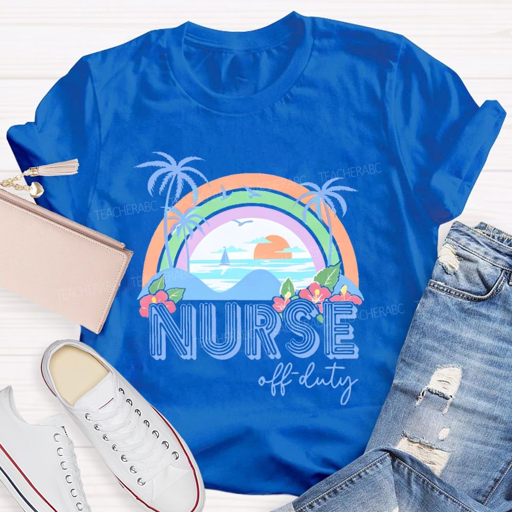 Nurse Off Duty Pattern   Teacher T-shirt