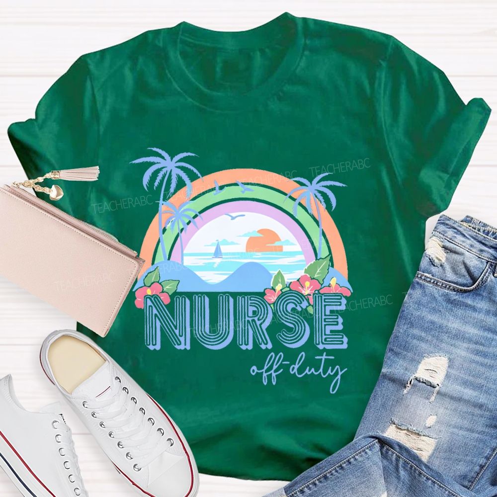 Nurse Off Duty Pattern   Teacher T-shirt