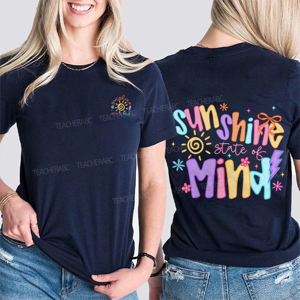 State Of Mind Sunshine Mind Double Printed T-shirt