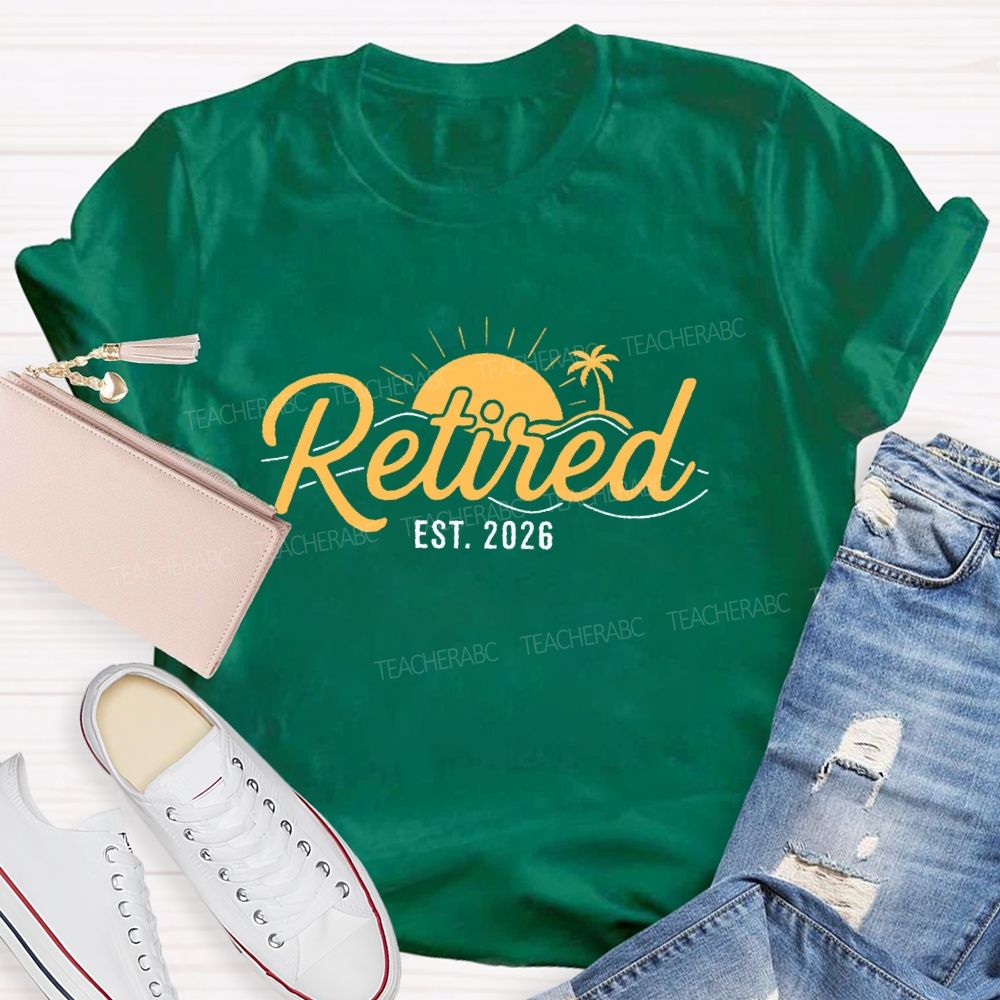Retired EST. 2026 Graphic  Teacher T-shirt