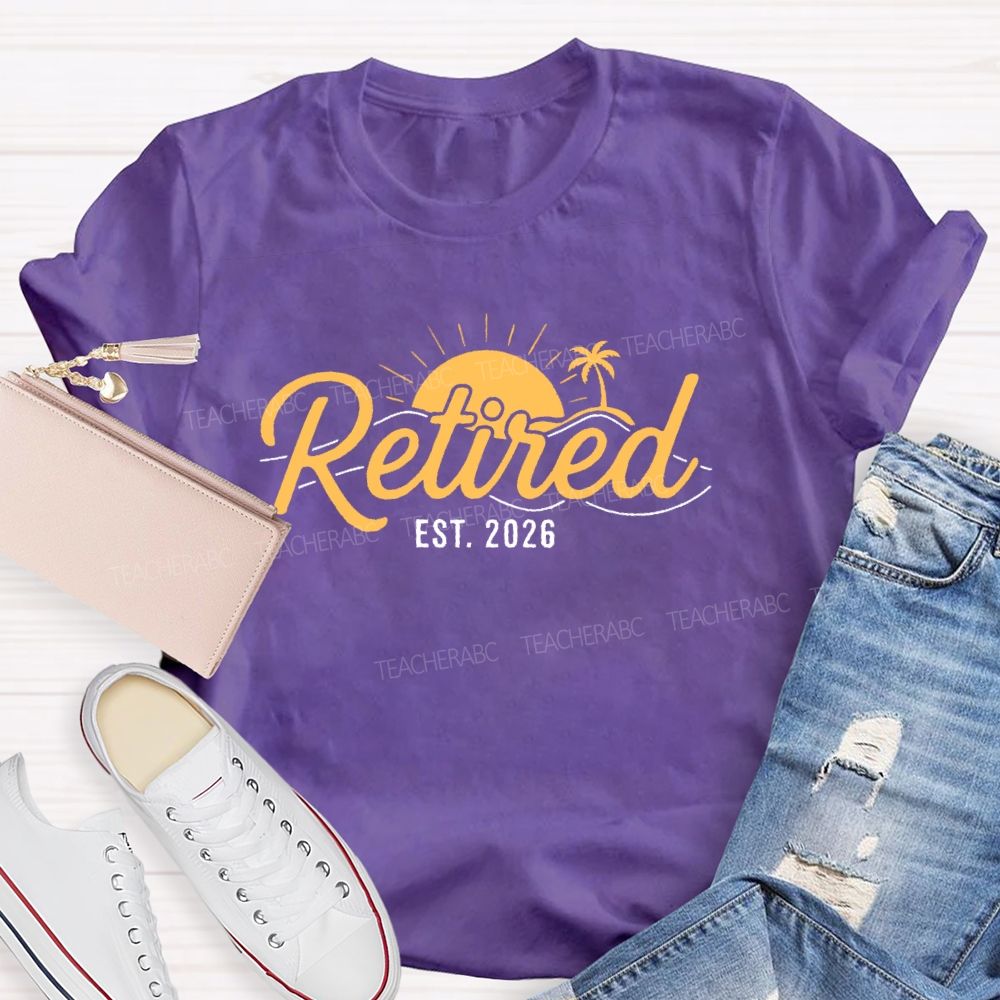 Retired EST. 2026 Graphic  Teacher T-shirt