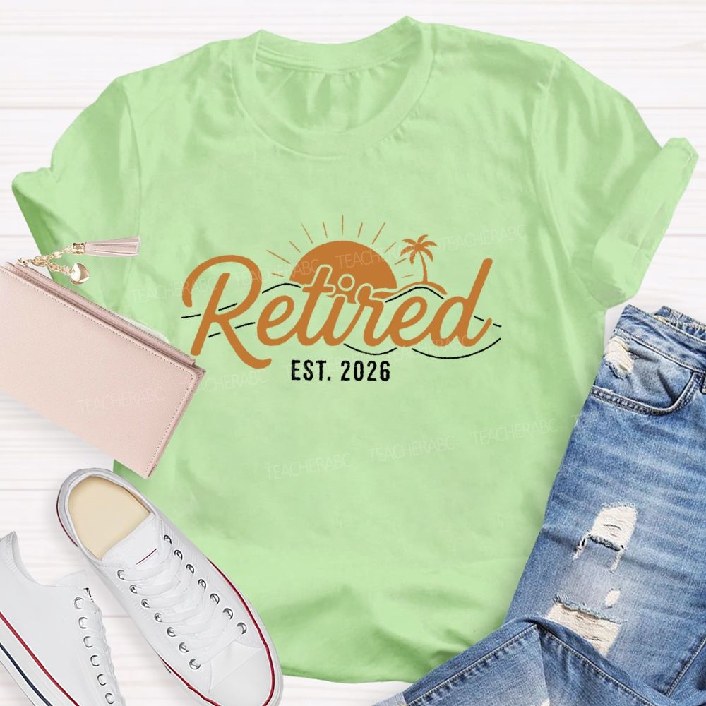 Retired EST. 2026 Graphic  Teacher T-shirt