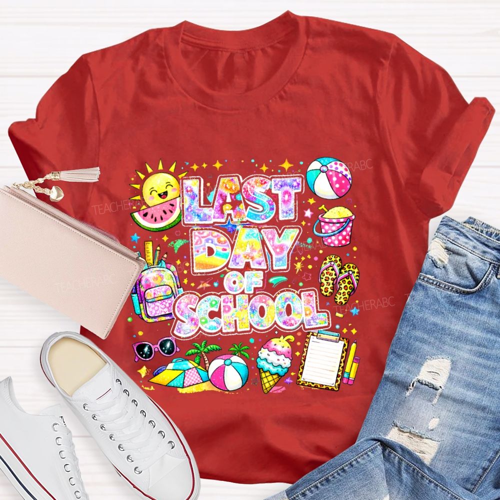 Last Day Of School Star Shape  Teacher T-shirt