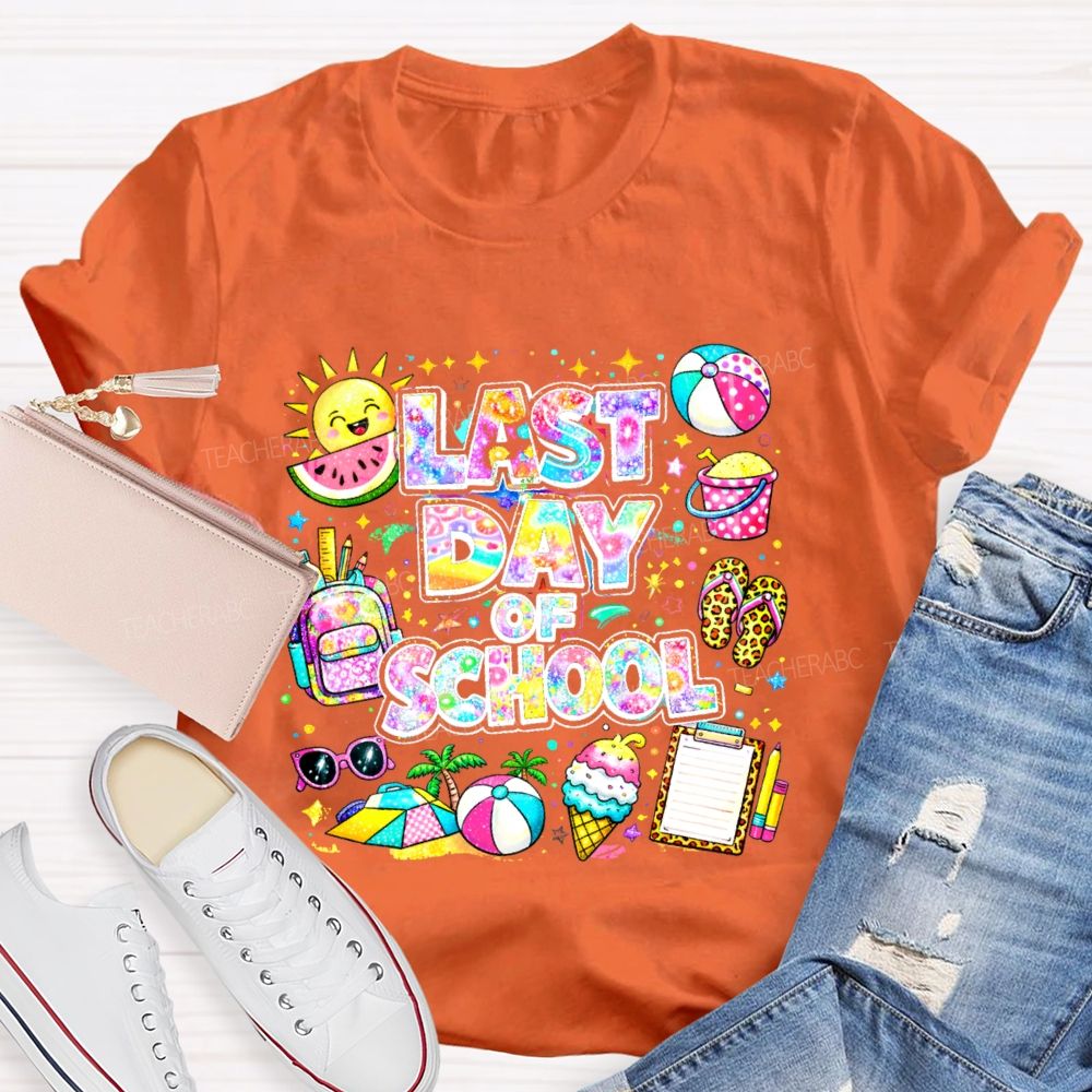 Last Day Of School Star Shape  Teacher T-shirt
