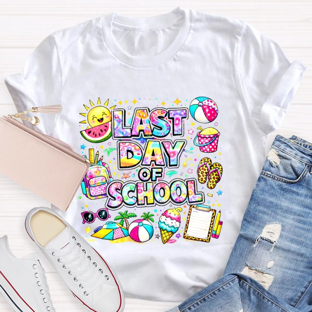 Last Day Of School Star Shape  Teacher T-shirt