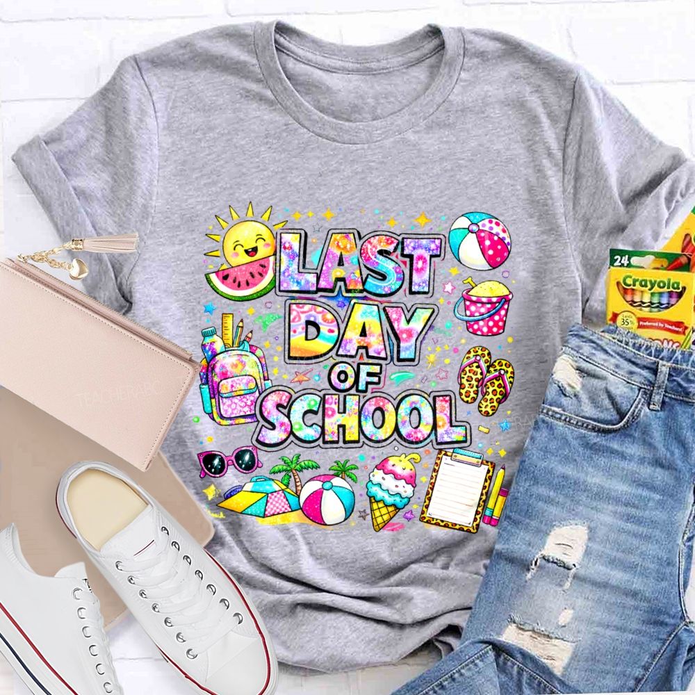 Last Day Of School Star Shape  Teacher T-shirt
