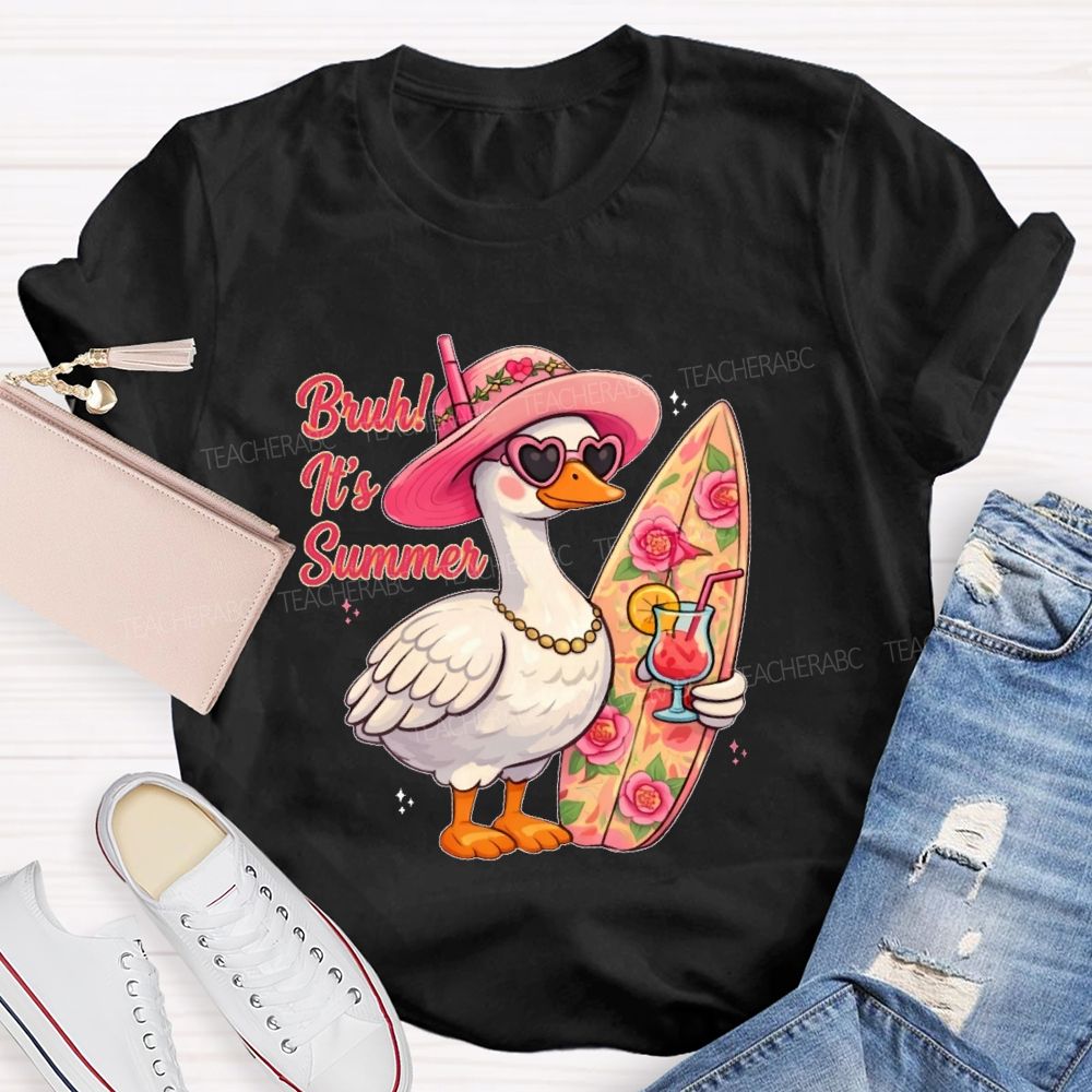 Bruh  It's Summer Patterns  Teacher T-shirt