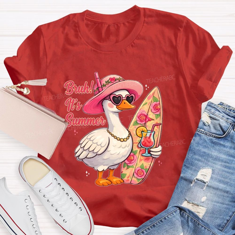 Bruh  It's Summer Patterns  Teacher T-shirt