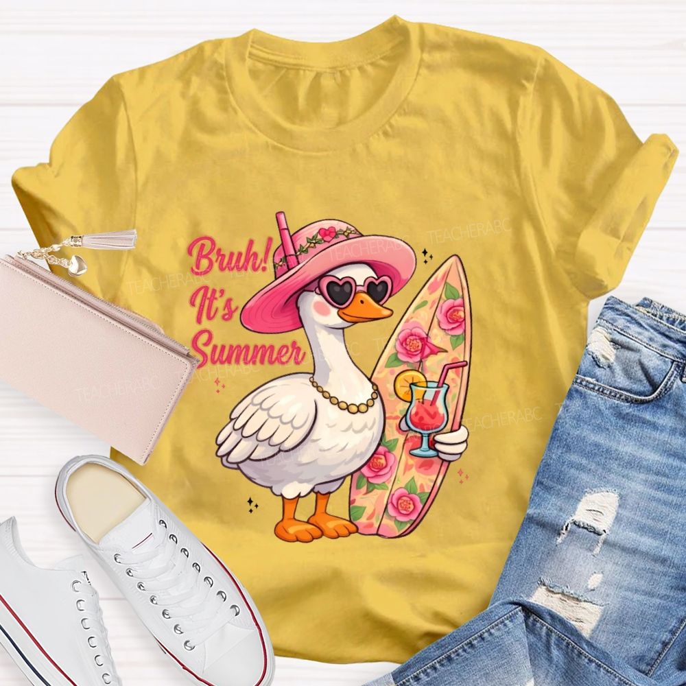 Bruh  It's Summer Patterns  Teacher T-shirt