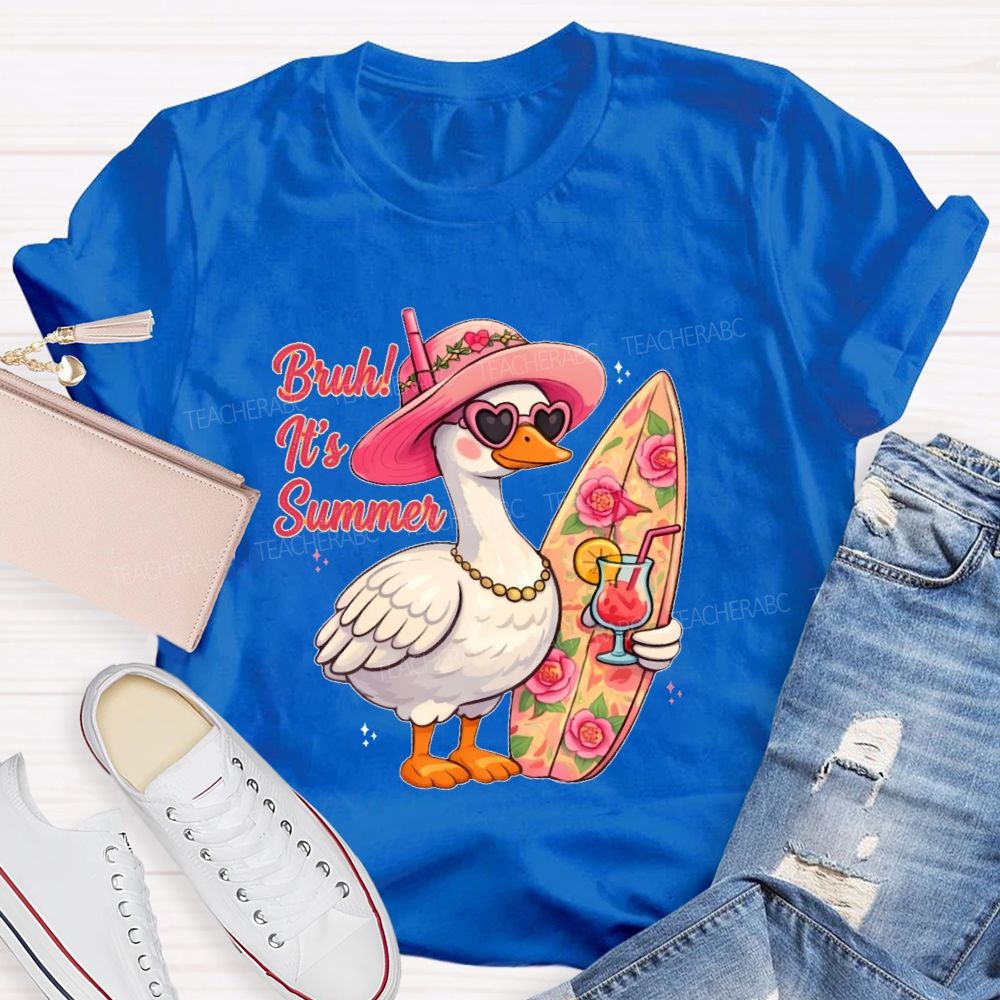 Bruh  It's Summer Patterns  Teacher T-shirt