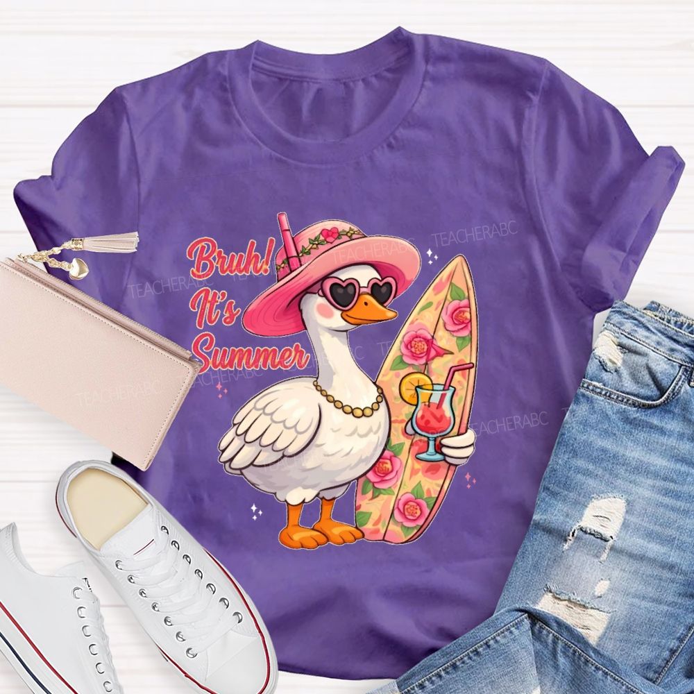 Bruh  It's Summer Patterns  Teacher T-shirt