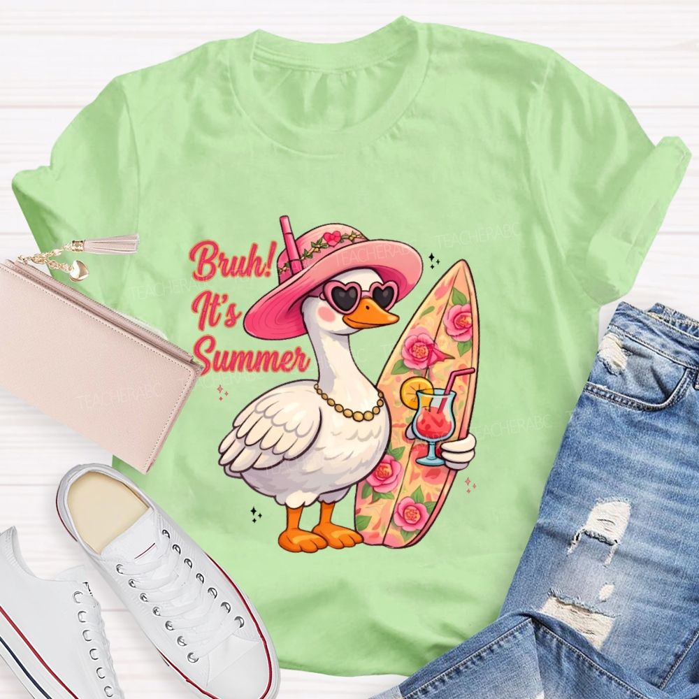 Bruh  It's Summer Patterns  Teacher T-shirt